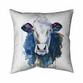Begin Home Decor 26 x 26 in. Watercolor Cow-Double Sided Print Indoor Pillow 5541-2626-AN370
